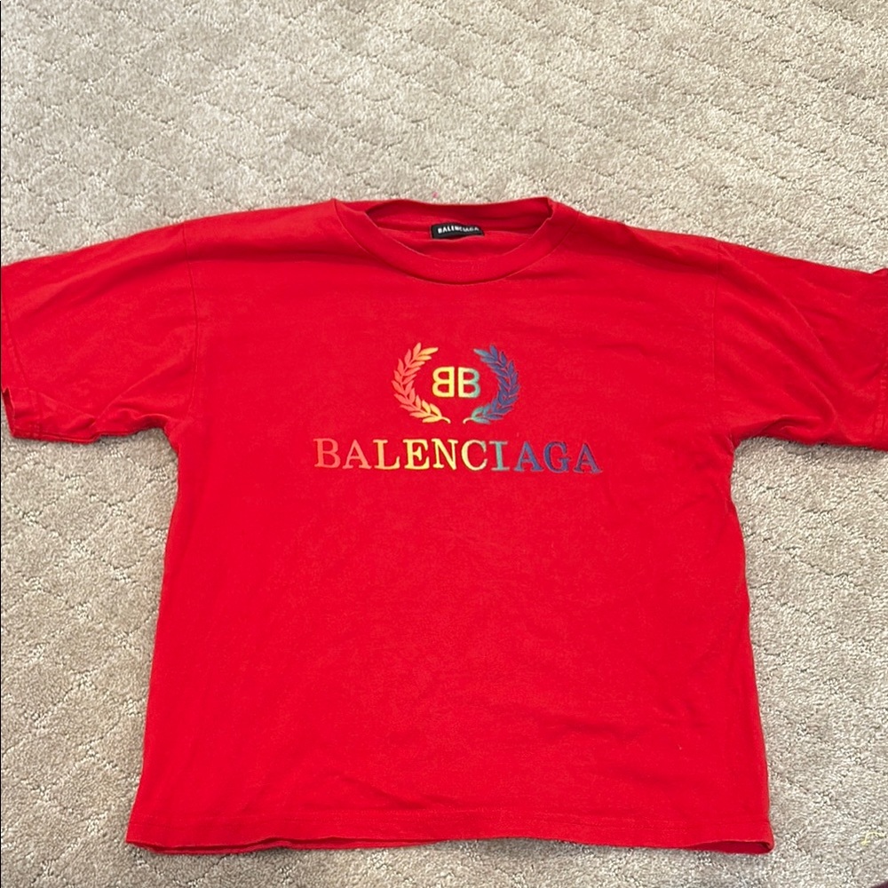 Balenciaga Red Short Sleeve Tee- kids size 10